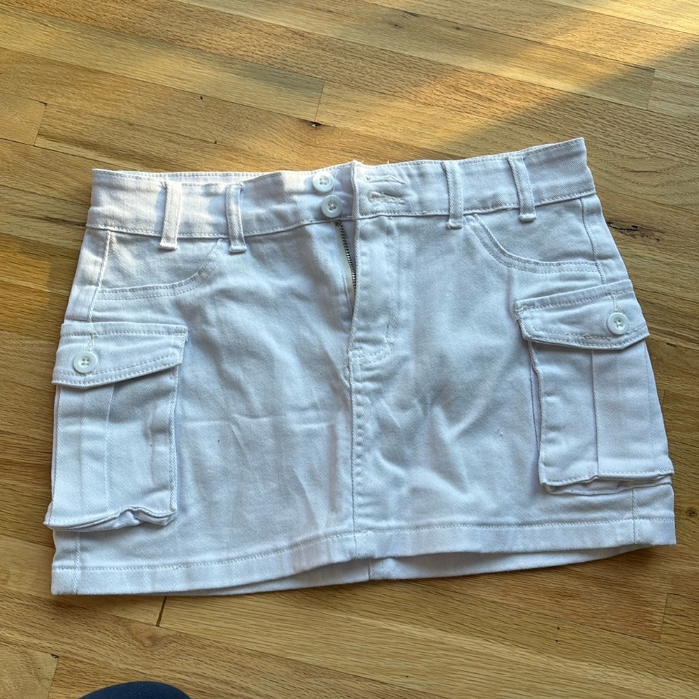 White mini skirt